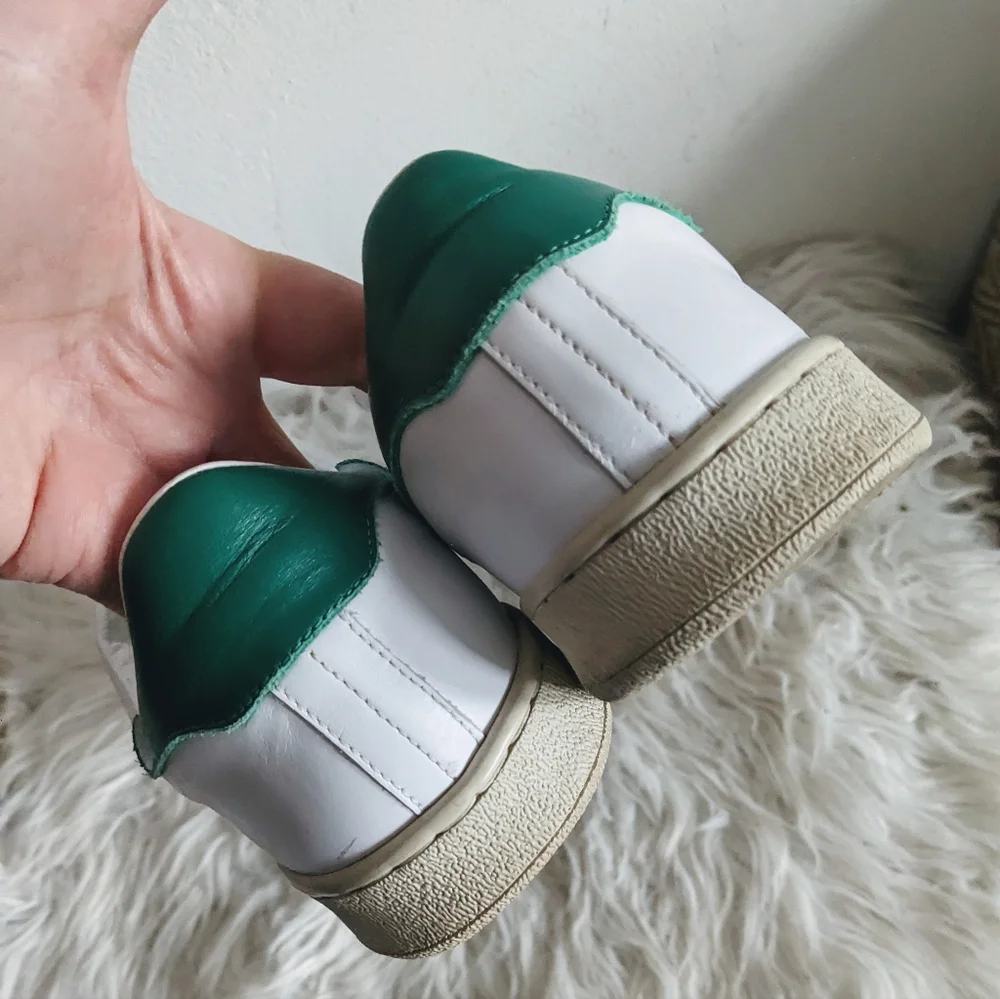 Redone 70s Sneaker Tennis Shoe Green + White Sz 40 10